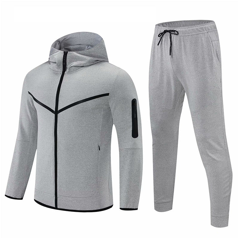 Men's casual sports faux cotton sweater set - main view