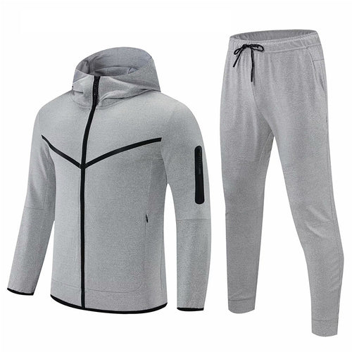 Men's casual sports faux cotton sweater set - main view